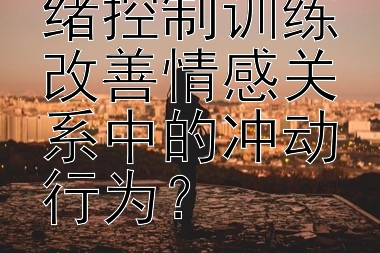 如何通过情绪控制训练改善情感关系中的冲动行为？