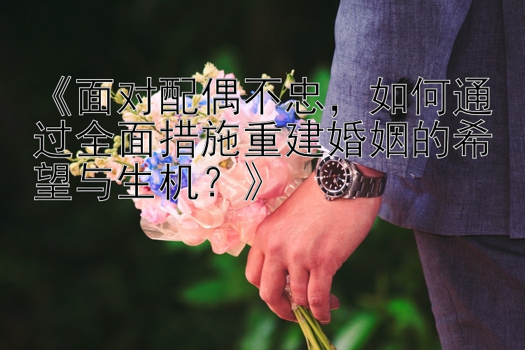 《面对配偶不忠，如何通过全面措施重建婚姻的希望与生机？》