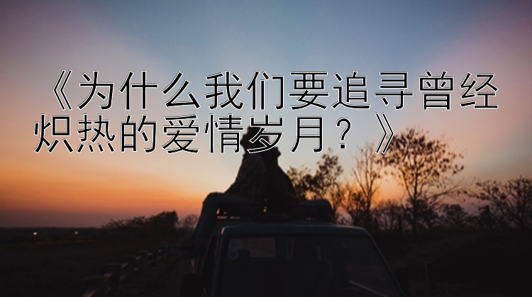 《为什么我们要追寻曾经炽热的爱情岁月？》