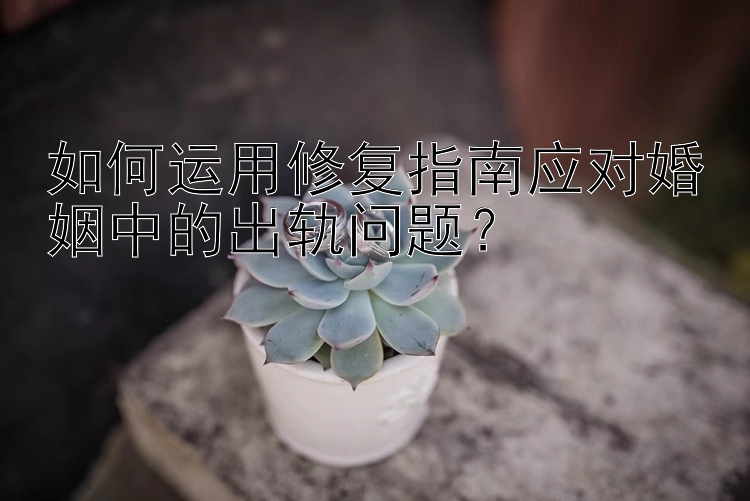 如何运用修复指南应对婚姻中的出轨问题？