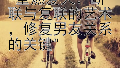 重燃爱火：断联与复联的艺术，修复男友关系的关键