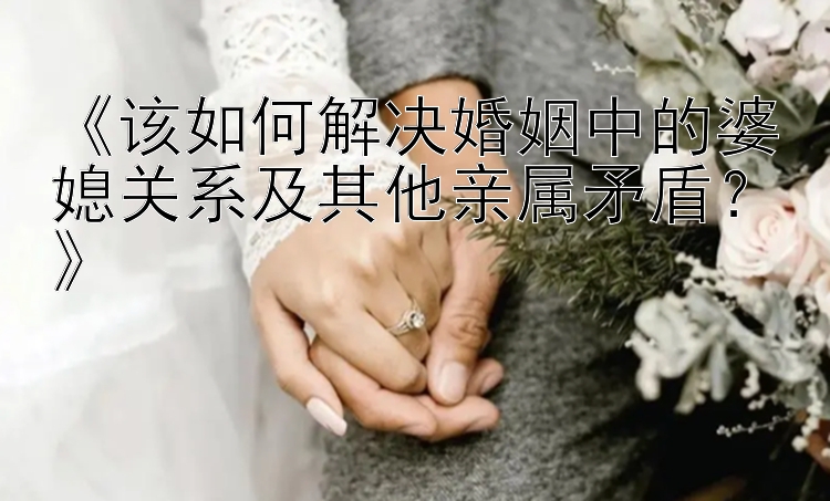 《该如何解决婚姻中的婆媳关系及其他亲属矛盾？》